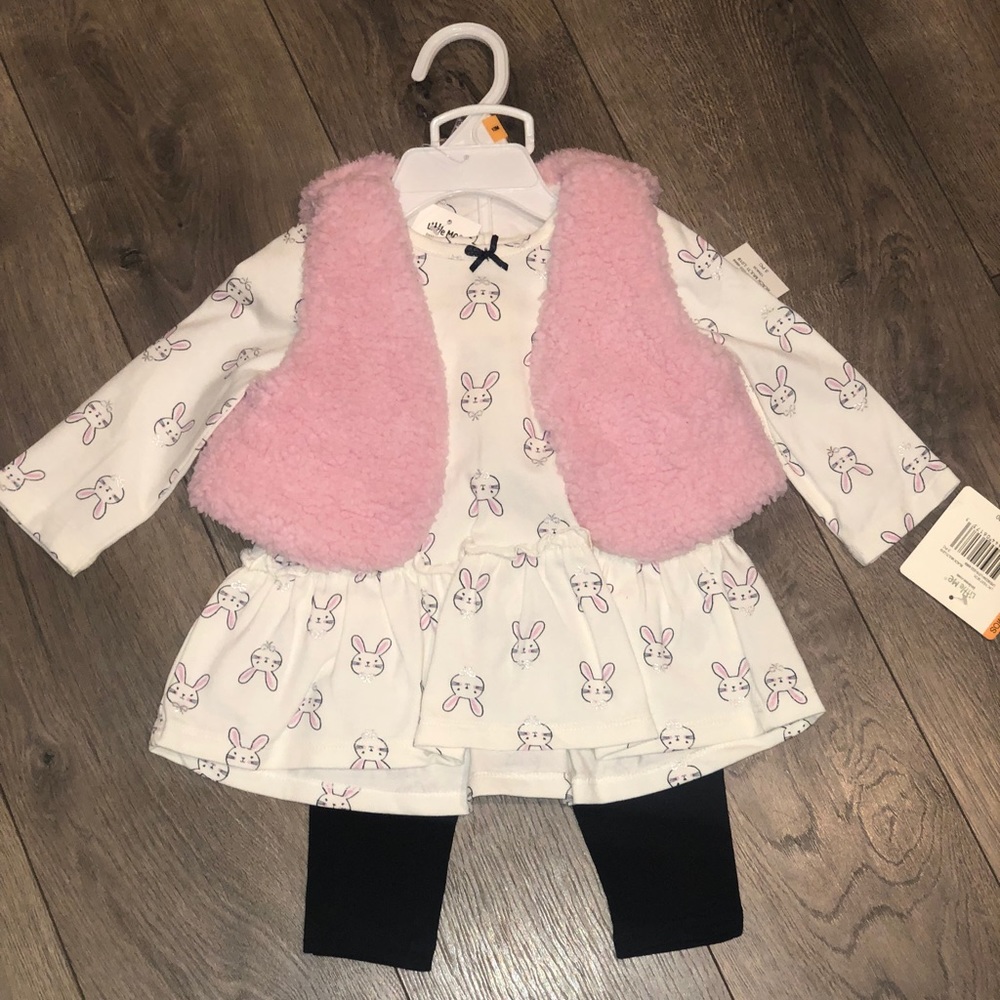 NWT 3 piece bunny outfit!! Little me brand